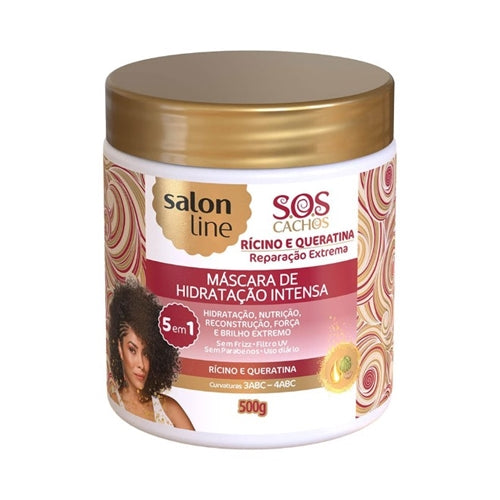 Salon Line Sos Cachos Ricino E Queratina Mascara De Tratamento 500g