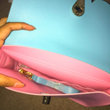 Anna Sui Sky Cross Body Bag Pink Light Blue