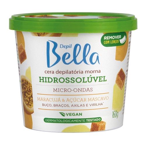 Depil Bella Maracuja e Acucar Mascavo Cera Depilatoria Hidrossoluvel 160g
