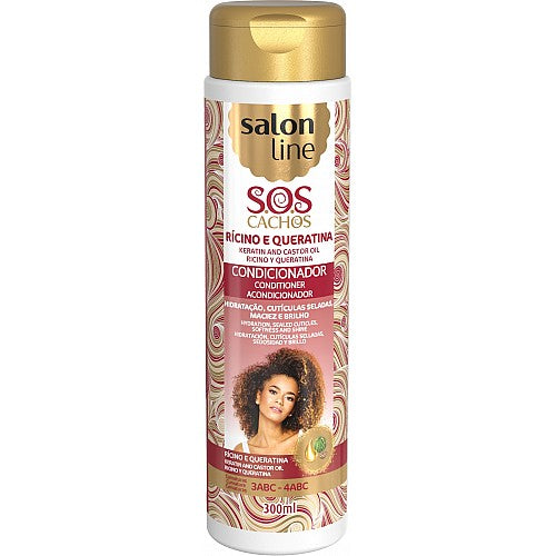 Salon Line Sos Cachos Ricino E Queratina Condicionador 300ml